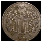 1870 Two-Cent Piece NEARLY UNCIRCULATED