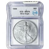 1999 Silver Eagle ICG MS70
