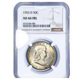 1953-D Franklin Half Dollar NGC MS66 FBL