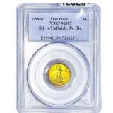 1999-W Gold $5 American Eagle 1/10oz PCGS MS69