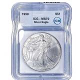 1999 Silver Eagle ICG MS70