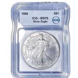 1999 Silver Eagle ICG MS70