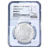 1880 8/7 CC Morgan Silver Dollar NGC MS63 PL