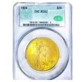 1924 $20 Gold Double Eagle CAC MS62