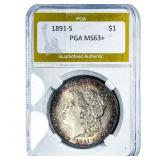 1891-S Morgan Silver Dollar PGA MS63+