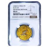1848-51 Phila PA M-PA-59 Browing Brothers NGC MS63