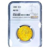 1880 $10 Gold Eagle NGC AU53