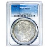 1890 Morgan Silver Dollar PCGS MS64
