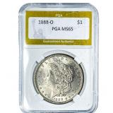 1888-O Morgan Silver Dollar PGA MS65