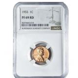 1955 Wheat Cent NGC PF69 RD