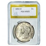 1892-O Morgan Silver Dollar PGA MS65