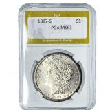 1887-S Morgan Silver Dollar PGA MS63