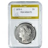 1879-S Morgan Silver Dollar PGA MS64 PL