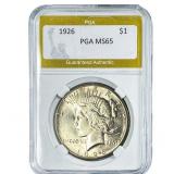 1926 Silver Peace Dollar PGA MS65