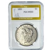 1892 Morgan Silver Dollar PGA MS63
