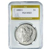1888-S Morgan Silver Dollar PGA MS63