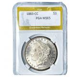 1883-CC Morgan Silver Dollar PGA MS65