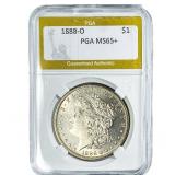 1888-O Morgan Silver Dollar PGA MS65+