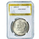 1892-O Morgan Silver Dollar PGA MS64