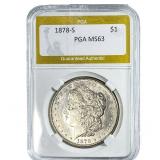 1878-S Morgan Silver Dollar PGA MS63