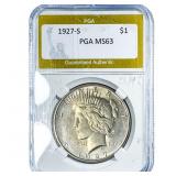 1927-S Silver Peace Dollar PGA MS63