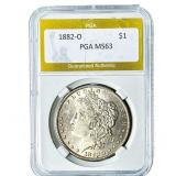 1882-O Morgan Silver Dollar PGA MS63