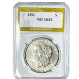 1892 Morgan Silver Dollar PGA MS63