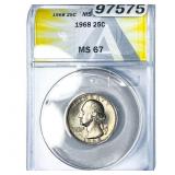 1968 Washington Silver Quarter ANACS MS67