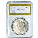 1887 Morgan Silver Dollar PGA MS65