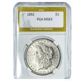 1892 Morgan Silver Dollar PGA MS63