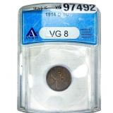 1914-D Wheat Cent ANACS VG8
