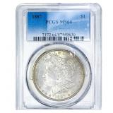 1887 Morgan Silver Dollar PCGS MS64