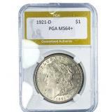 1921-D Morgan Silver Dollar PGA MS64+