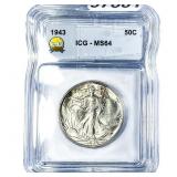 1943 Walking Liberty Half Dollar ICG MS64