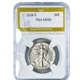 1934-S Walking Liberty Half Dollar PGA MS65