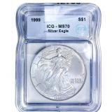 1999 Silver Eagle ICG MS70
