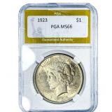 1923 Silver Peace Dollar PGA MS66