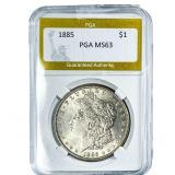 1885 Morgan Silver Dollar PGA MS63