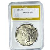 1923-S Silver Peace Dollar PGA MS63