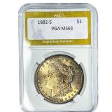1882-S Morgan Silver Dollar PGA MS63