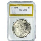 1878 Morgan Silver Dollar PGA MS63