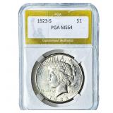 1923-S Silver Peace Dollar PGA MS64