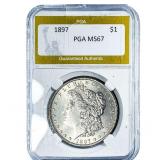 1897 Morgan Silver Dollar PGA MS67