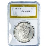 1878-S Morgan Silver Dollar PGA MS65