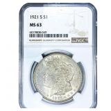 1921-S Morgan Silver Dollar NGC MS63