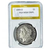 1899-O Morgan Silver Dollar PGA MS64 DMPL