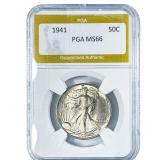 1941 Walking Liberty Half Dollar PGA MS66