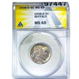 1938-D Buffalo Nickel ANACS MS65