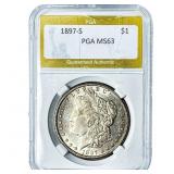 1897-S Morgan Silver Dollar PGA MS63