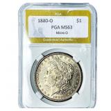 1880-O Morgan Silver Dollar PGA MS63 Micro O